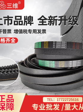 三维齿型带牙汽车三角皮带AV22型 1720/3302/3424/3550/3759Li