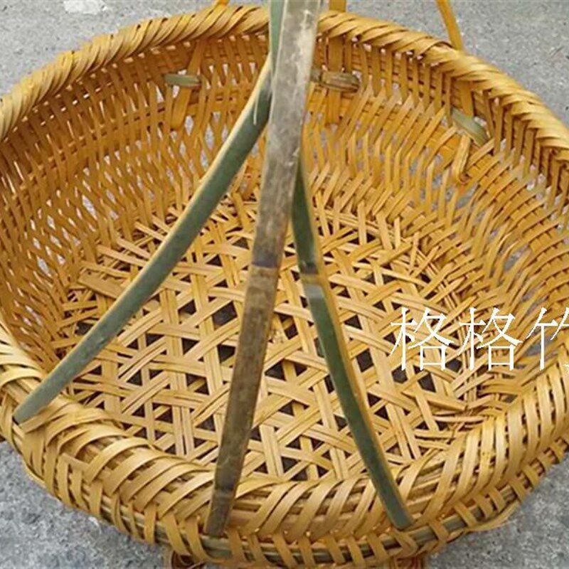 竹制品 竹编 竹篓竹篮子 收纳篮 储物筐 摘菜竹篮 花竹篮 水果篮