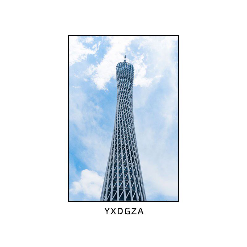 广州城市风景装饰画 广州塔小蛮腰壁画 寝室艺术风景挂画 高楼特