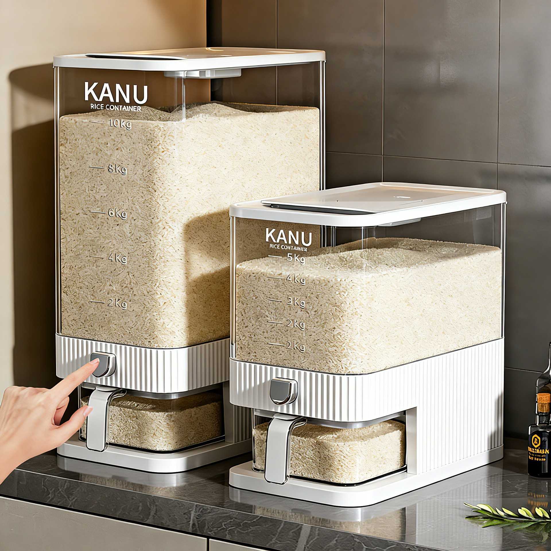 家用塑料食品级米桶防虫防潮密封米缸装米按压式收纳盒超大储米箱