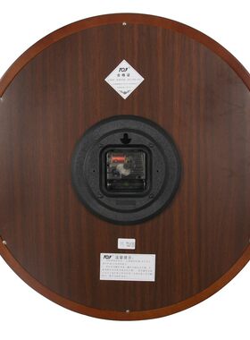 TQJ新中式45cm静音木头客厅壁挂钟时尚挂表卧室时钟创意石英钟表