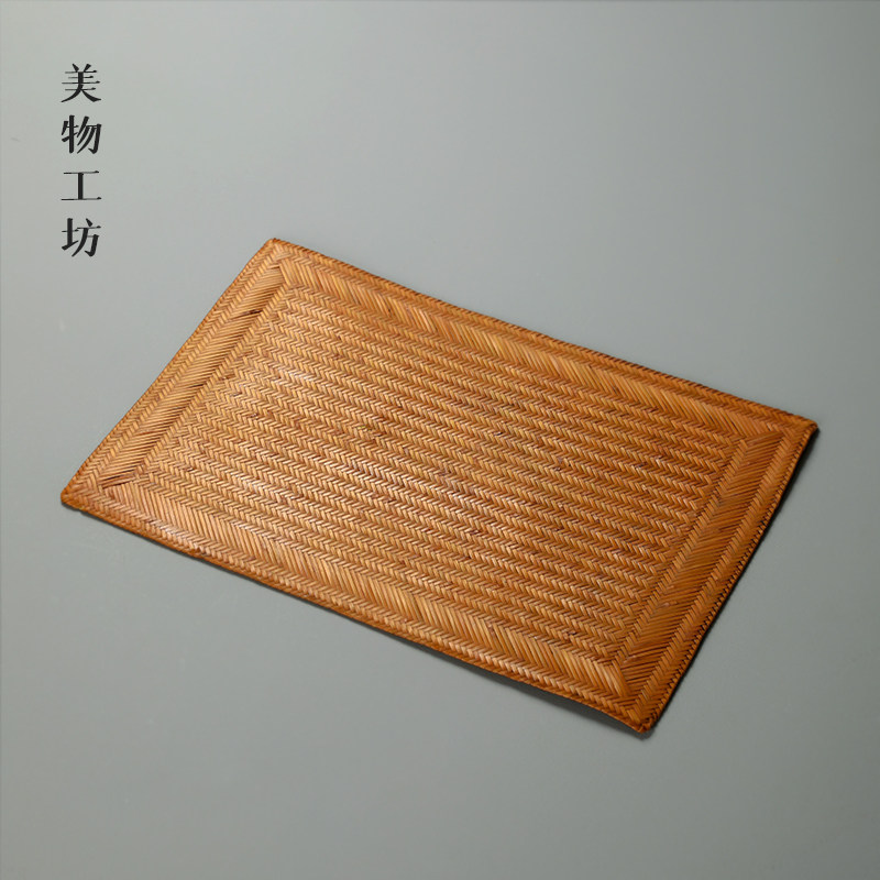 纯手工竹编青舍茶席大漆茶垫子香道茶道竹席垫茶盘榻榻米茶具配件