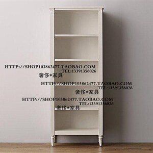 古董家具出口法国 实木橡木汉德森系列书柜 古董黑 仿古白家具