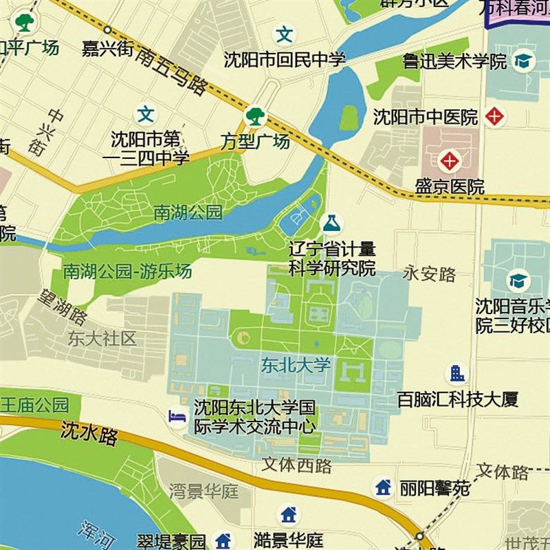 2024新款沈阳市区地图贴图办公室挂图高清防水超大装饰画定制