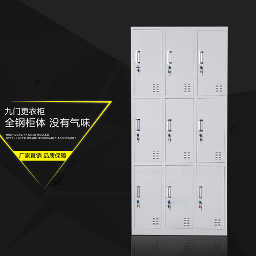 更衣柜员工铁f皮柜健身房宿舍储物柜带锁多门存包柜鞋柜碗柜存放
