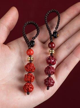 兔本年朱砂汽车钥匙扣砂包挂件十二生肖三合六紫合KQO命平安挂饰