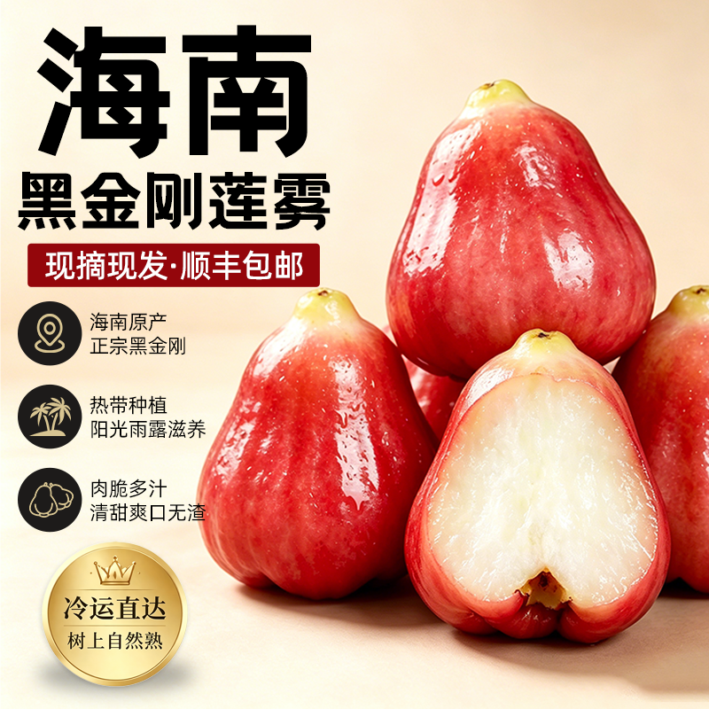 海南黑金刚莲雾新鲜水果