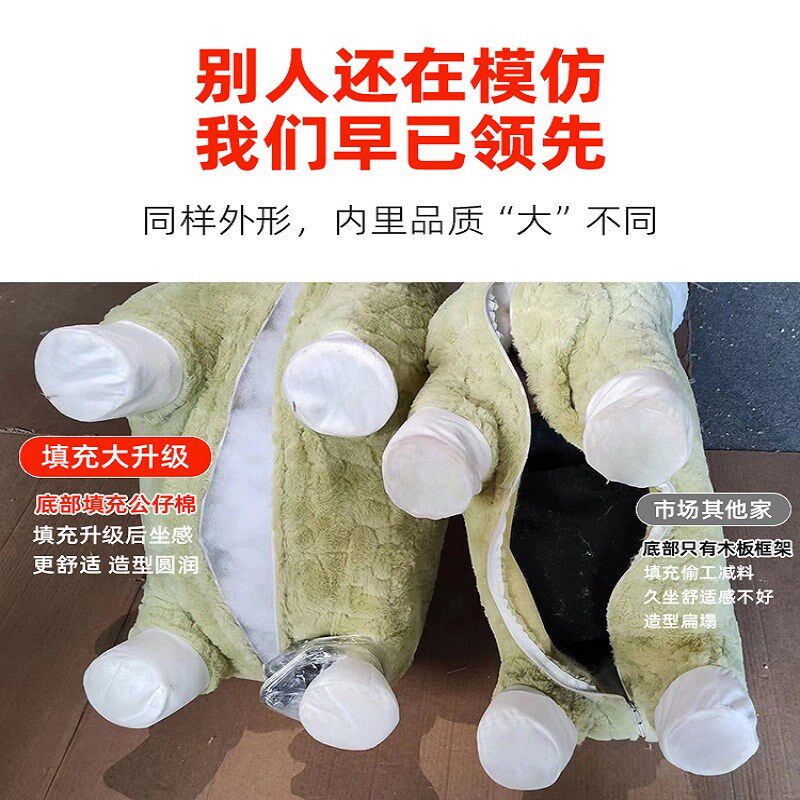 橱窗卡通摆件可爱羊驼坐凳带轮子店铺用引流创意仿兔绒木质框架凳