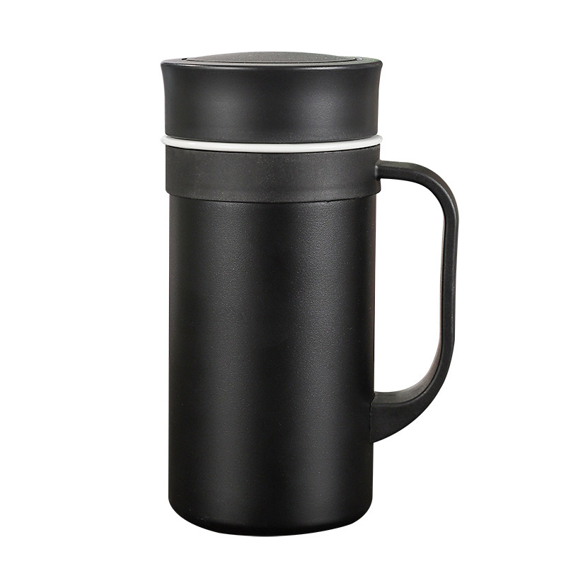 保温杯陶瓷内胆真空骨瓷大容量带手柄男女办公月牙过滤泡茶礼品杯