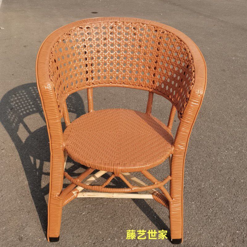 单人靠背椅仿藤椅家用餐椅子围椅办公椅会议椅阳台休闲老人椅大号