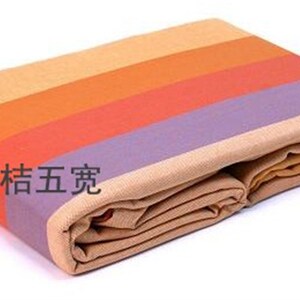 禧坊家居床上用品 双人标准床单220*240cm 条纹床单 粗布床单