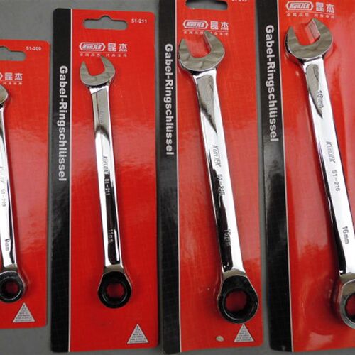 包邮德国KUNJEK昆杰棘开两用扳手棘轮快扳9mm11mm15mm16mm18mm