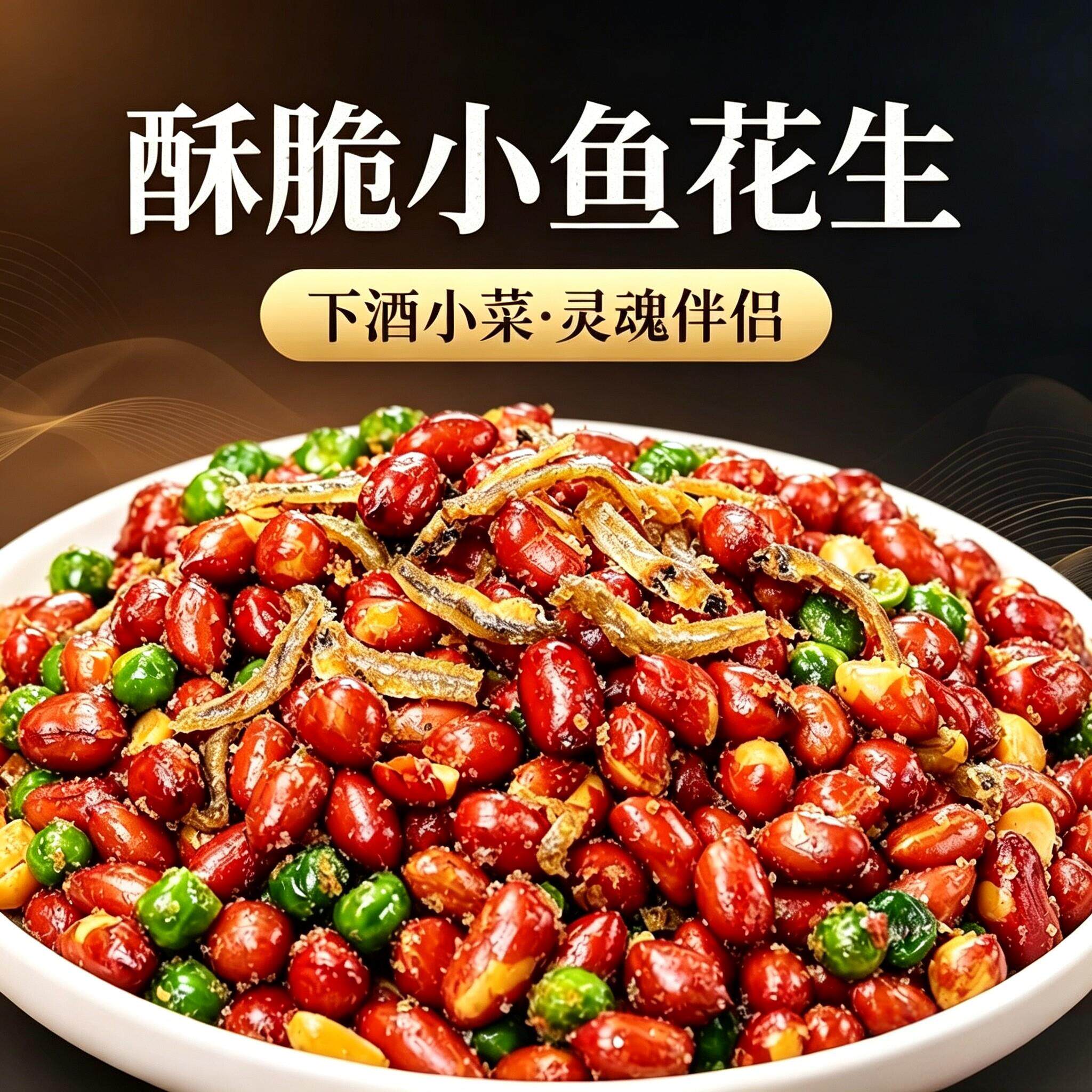 香酥小鱼干花生米下酒菜开袋即食商用虾小包装网红零食香麻辣青豆