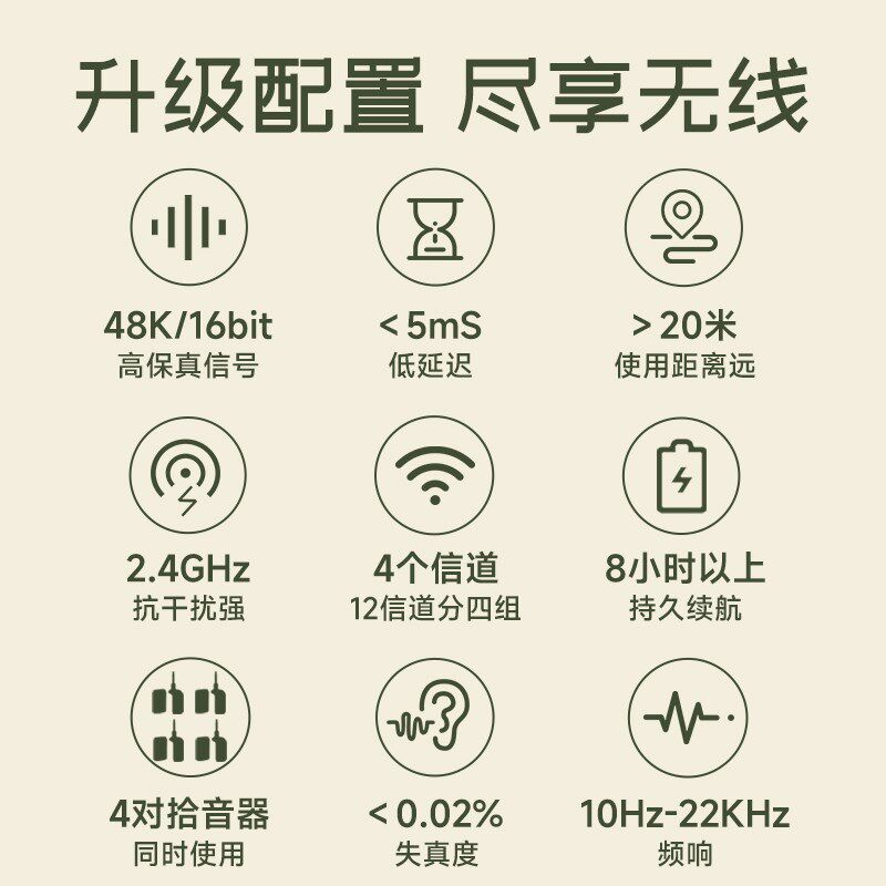 JOYO民乐无线拾音器萨克斯笛子葫芦丝二胡乐器专业演出收音扩音器