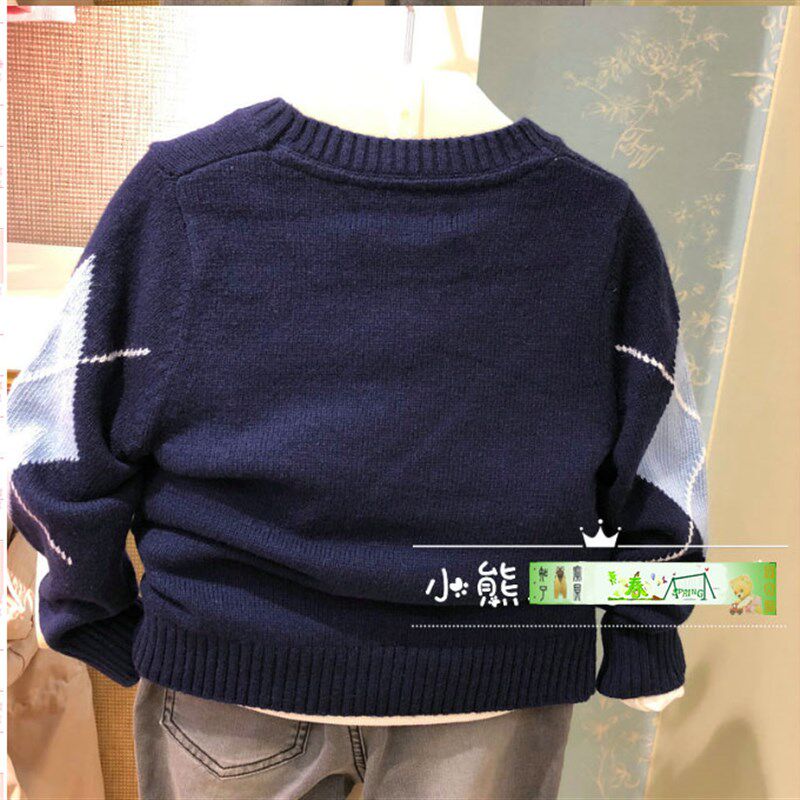 秋冬款男童圆领毛衣毛衫针织衫围尼熊儿童婴儿毛线衫验货品质