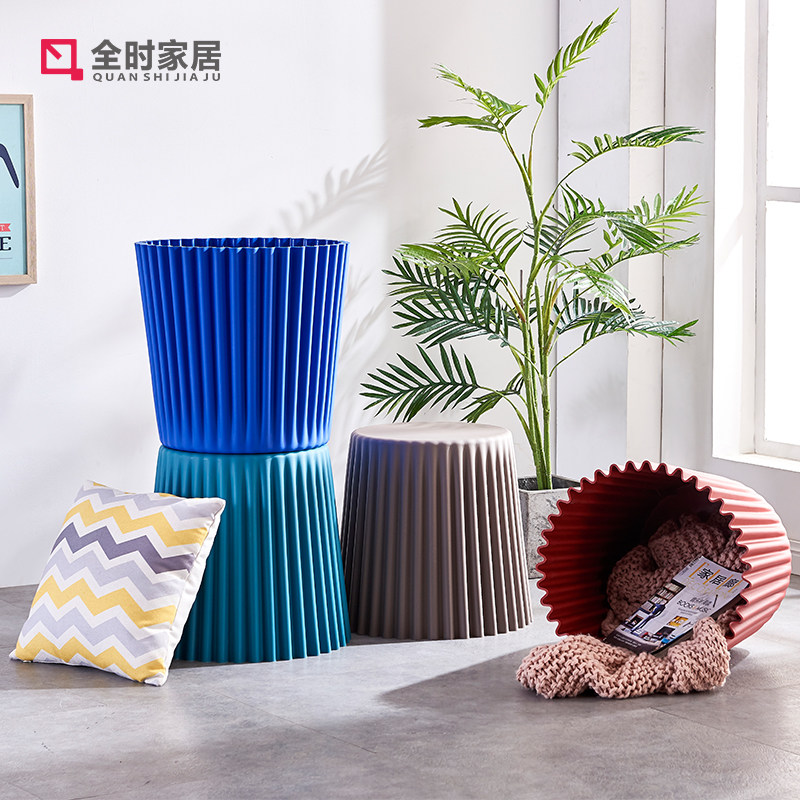 塑料凳子家用小板凳加厚北欧创意矮凳可叠放网红换鞋凳时尚桶凳