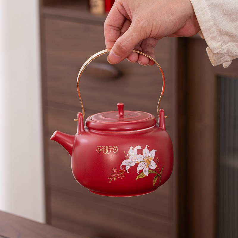 结婚敬茶杯新款茶具套装送人喜庆茶壶茶杯新娘订婚礼陪嫁伴手礼物