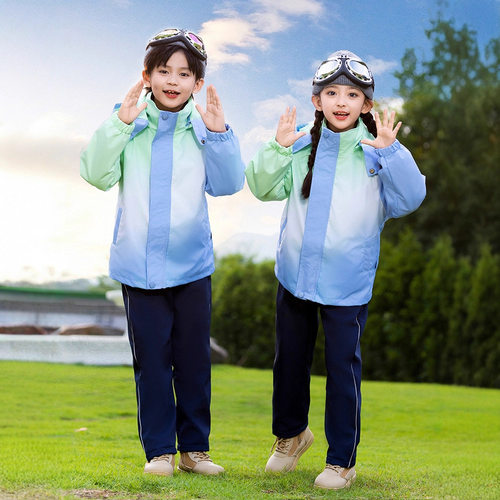 2026新款中小学生校服儿童冲锋衣三件套可脱卸春秋装幼儿园园服冬