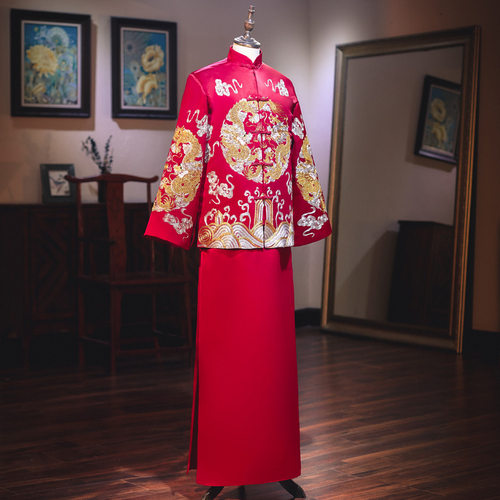 2026新款男秀禾服盘锦绣中式结婚古装新郎喜服复古夏季礼服龙凤褂