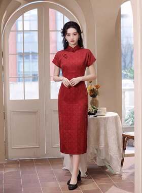 2026新款唐依恋绝美三色旗袍女新中式修身连衣裙短袖日常可穿春夏