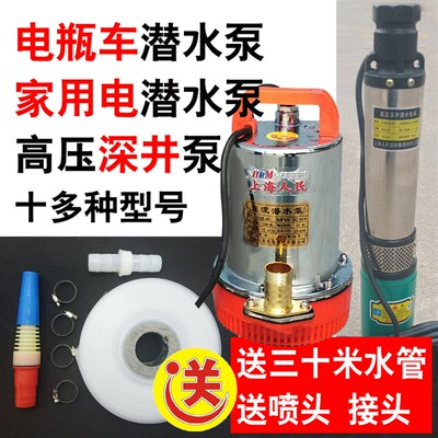 直流潜水泵12V48V60伏电瓶车电动车浇菜浇水泵船用农用深井抽水机