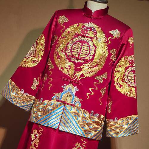 2026新款秀禾服男中式婚礼新郎服敬酒服男款礼服男士结婚唐装薄款