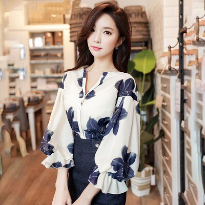 纸样洋气小衫DIY女装打版碎花上衣开衫雪纺衫服装剪裁图纸18276