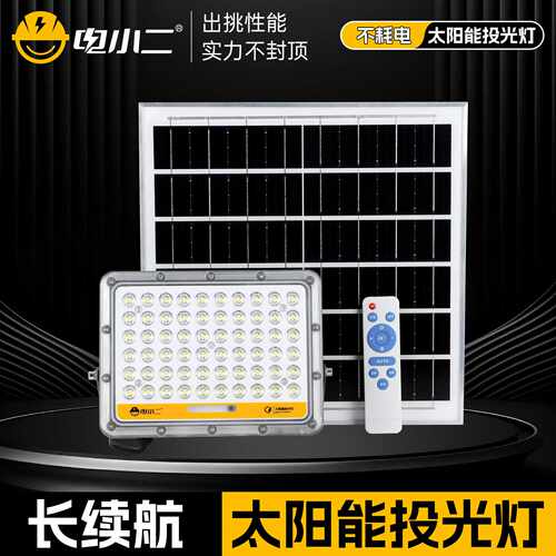 电小二太阳能灯家用庭院照明灯超亮防水led投光灯天黑自动亮路灯