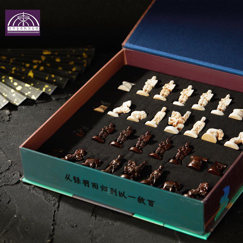 秦俑象棋兵马俑文化中国象棋旅游纪念品桌游对战带棋盘收藏摆件