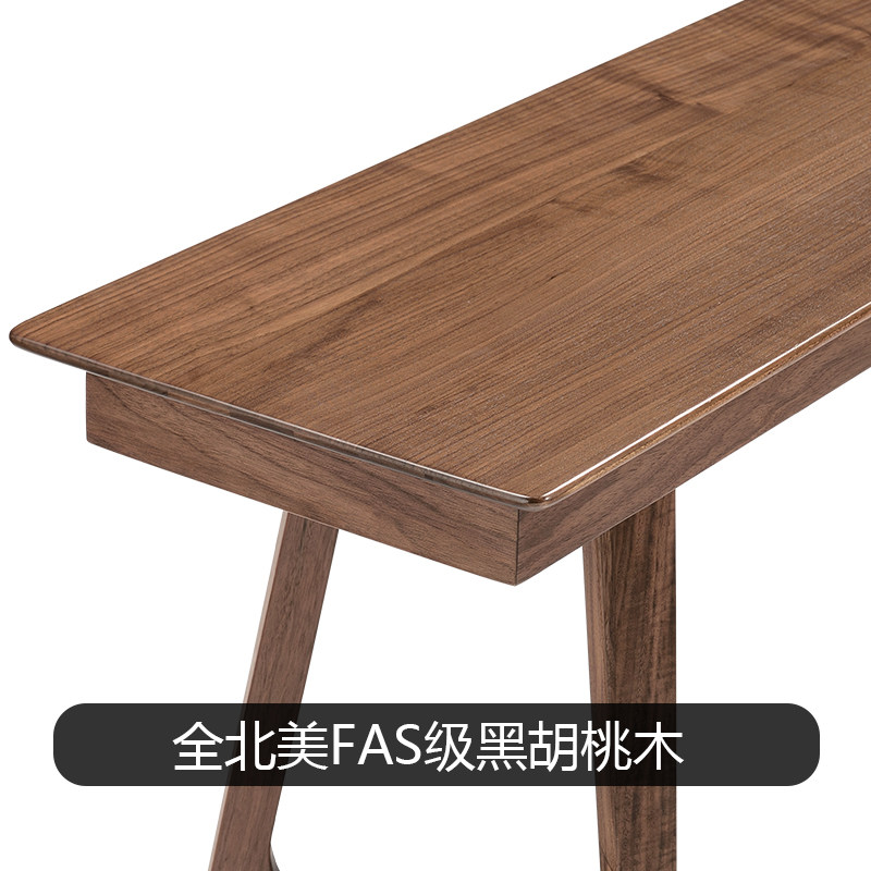 意式极简实木凳子家用餐桌凳板凳长凳长条凳北欧风餐凳黑胡桃木凳