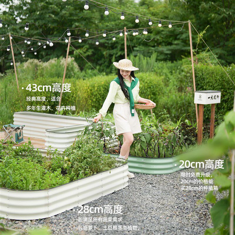 种菜种植箱铝合金室内阳台带轮自吸水新型花盆户外楼顶种花专用箱