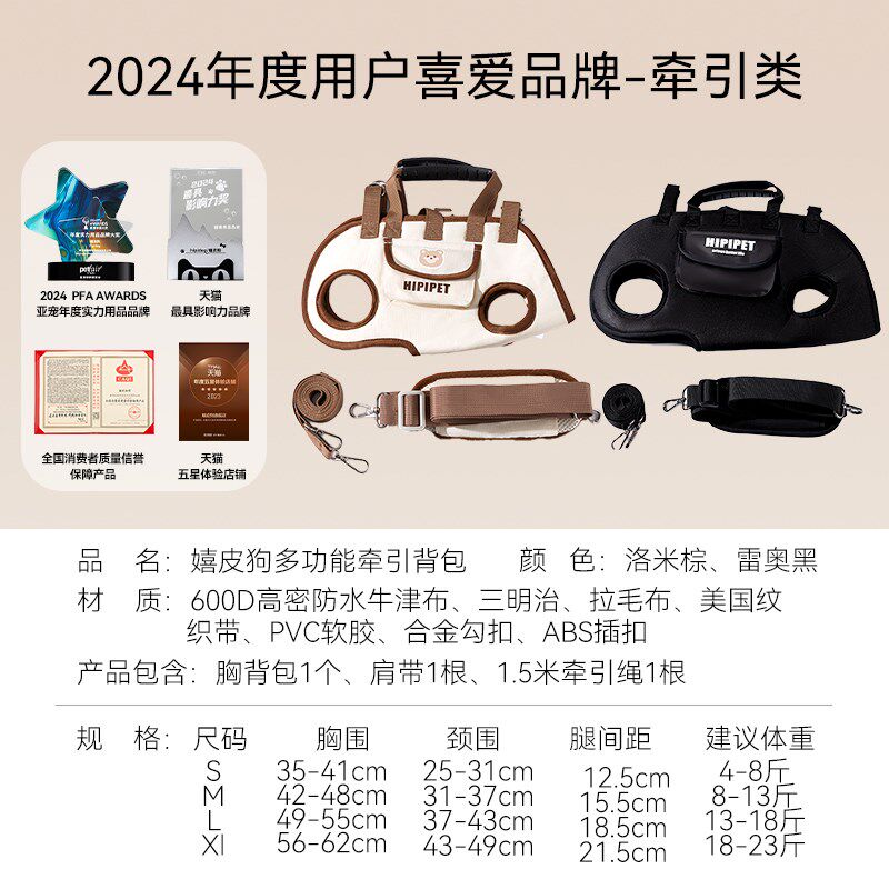 狗狗外出包狗背包便携外出轻便小狗单肩斜挎包中小型犬猫包可牵引