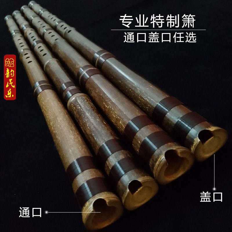 竑韵吹奏乐器e调d调高级专业级八孔封口洞箫演奏级紫竹清雅长萧笛