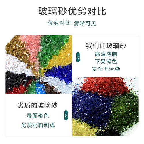 彩色玻璃砂水磨石骨料造景装饰彩色玻璃块鱼缸造景五彩碎玻璃颗粒