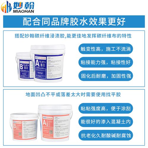 妙翰碳纤维布200g建筑加固材料碳纤布料碳纤维裂缝补强碳布网格布