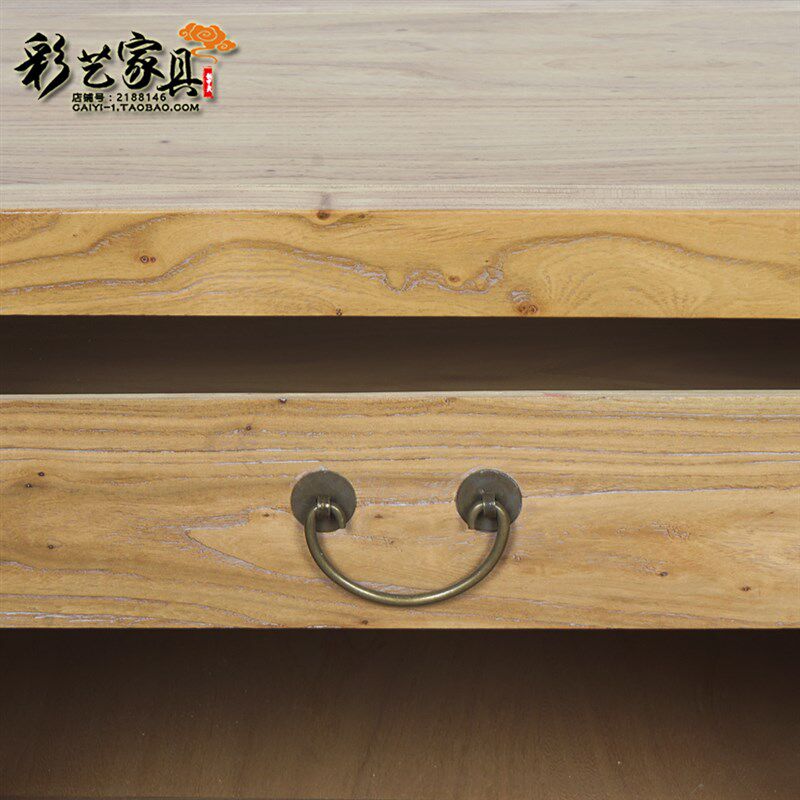 新中式实木床头柜仿古做旧榆木小户型卧室储物收纳抽屉柜整装定制