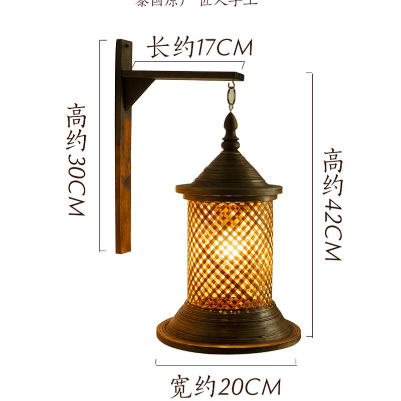 泰国竹编壁灯实木过道壁灯仿古卧室灯客厅餐厅简约泰式装修吊灯