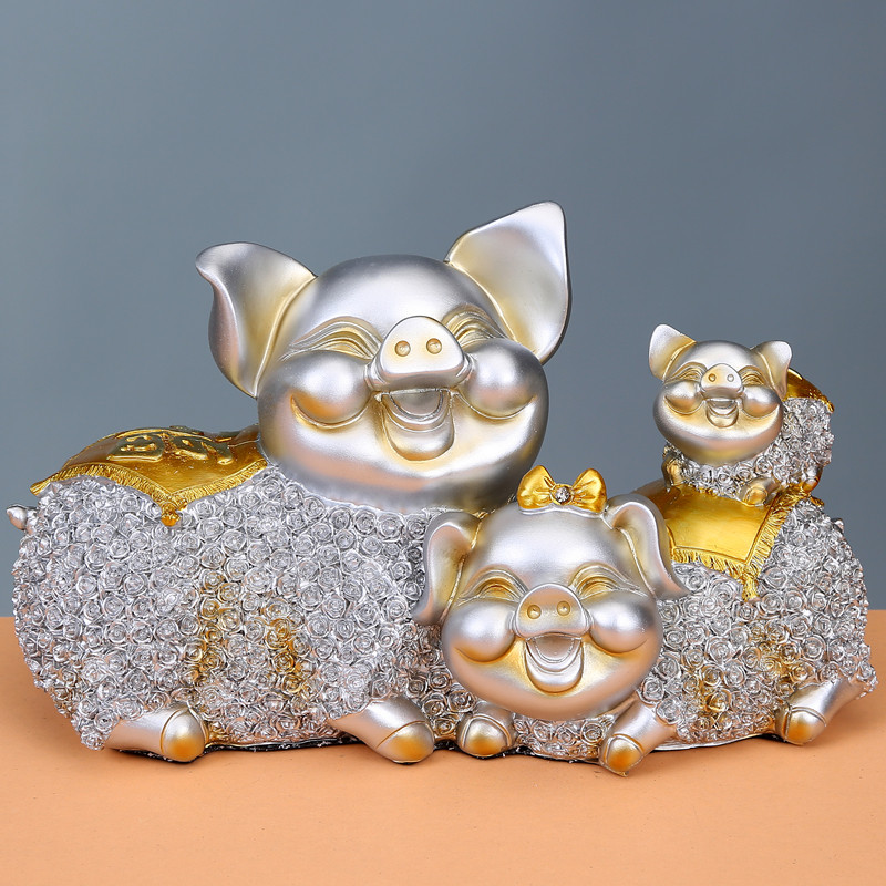 招财金猪年开运摆件家居装客厅饰品创意电视柜酒柜婚庆开业礼品