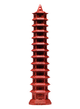 红色木质十三层文昌塔摆件纯木头13层9层九层装饰家居书房工艺品