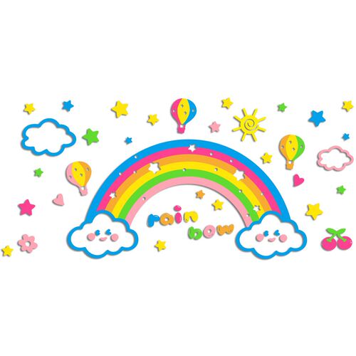 幼儿园托管班环创主题墙走廊楼梯过道成品墙装饰卡通形象文化墙贴