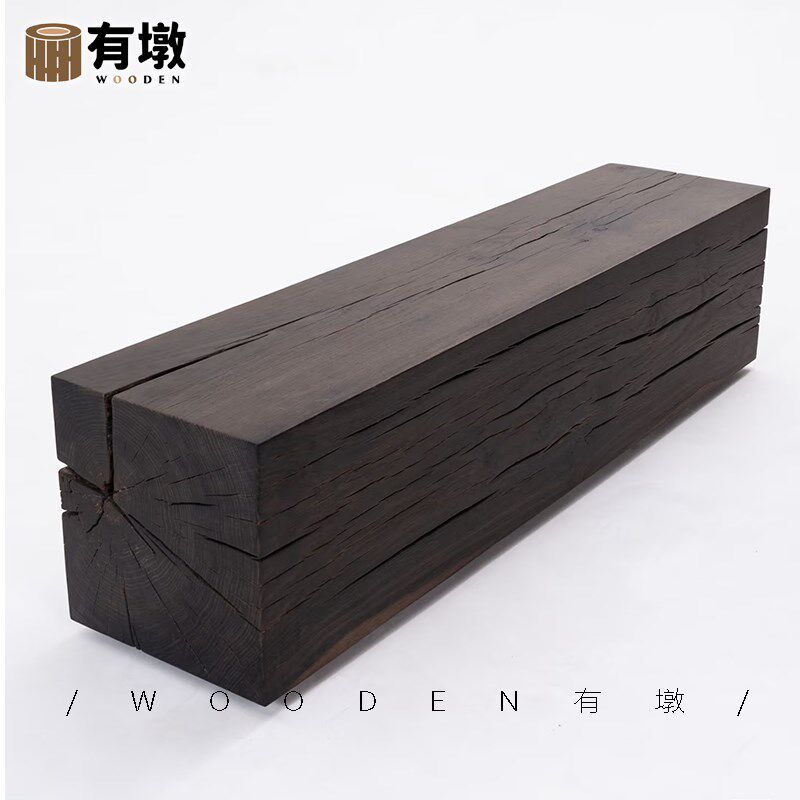 服装店原木长条凳复古做旧展示凳入户换鞋凳商场休息长凳实木墩子