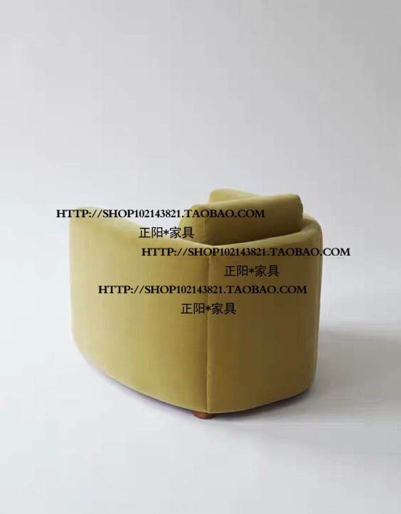 北欧美式法式乡村实木布艺单人位沙发椅洽谈椅交椅酒店别墅家具