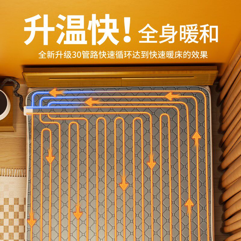 智诺双控水暖毯2024家用单双人水循环调温恒温安全水热毯炕加热