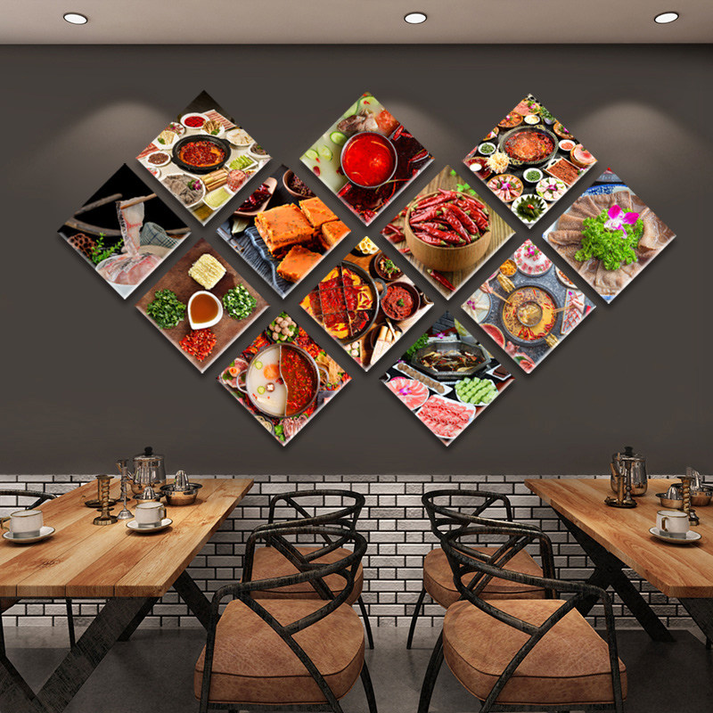 火锅店墙面装饰画酒店包厢饭厅挂画饭店火锅调料墙壁画餐厅无框画