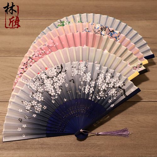 21cm中国古风女式流苏古典古装儿童学生夏日随身折叠小巧扇子折扇