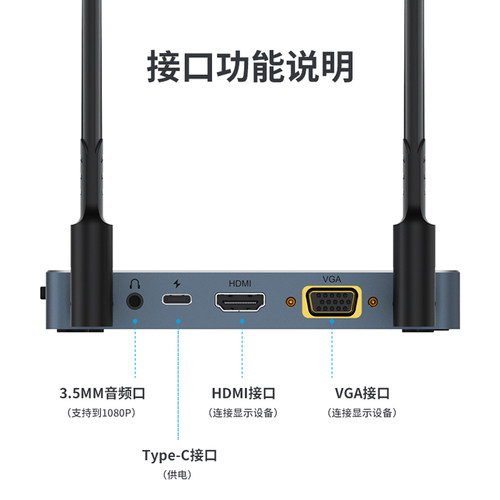 迈拓维矩WX02无线投屏会议系统笔记本平板手机电脑投屏显示器50米
