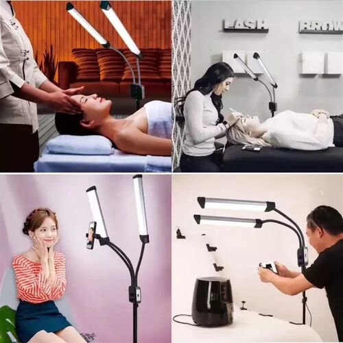 双臂直播补光灯主播直播LED美颜纹眉手机拍摄小型桌面拍摄柔光灯