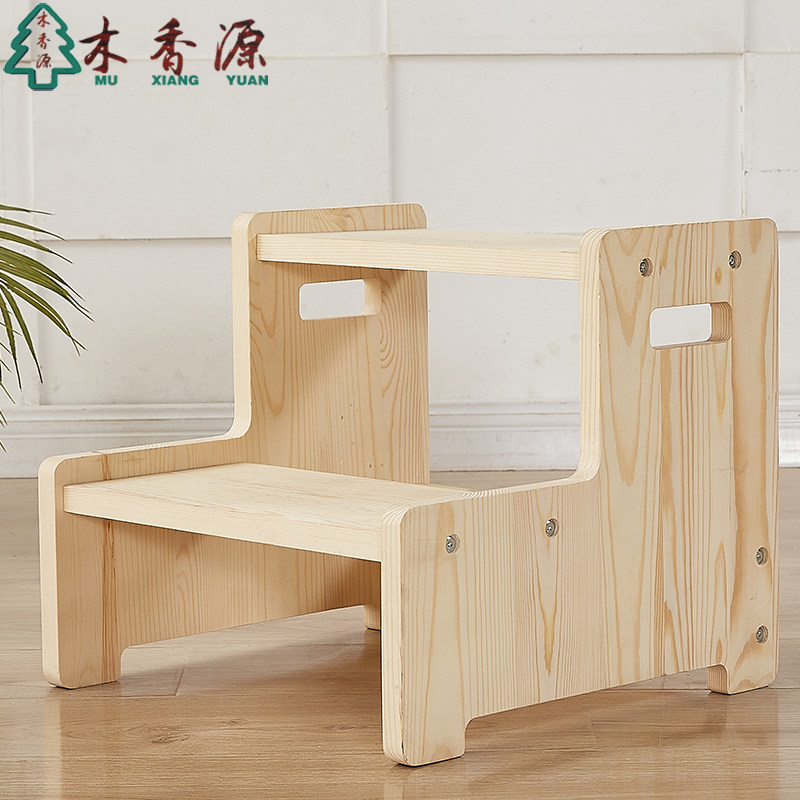 儿童阶梯凳台阶踩脚凳子洗手垫脚凳宝宝洗漱凳防滑梯凳脚踏实木凳