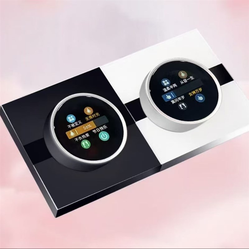 玻璃智能开关面板彩屏旋钮湿温度控制器调光调色新风地暖空调3合1