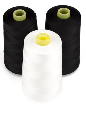 柳青牌涤纶大卷高速 缝纫线 白色 黑色40s/2 16000码一卷 包邮402